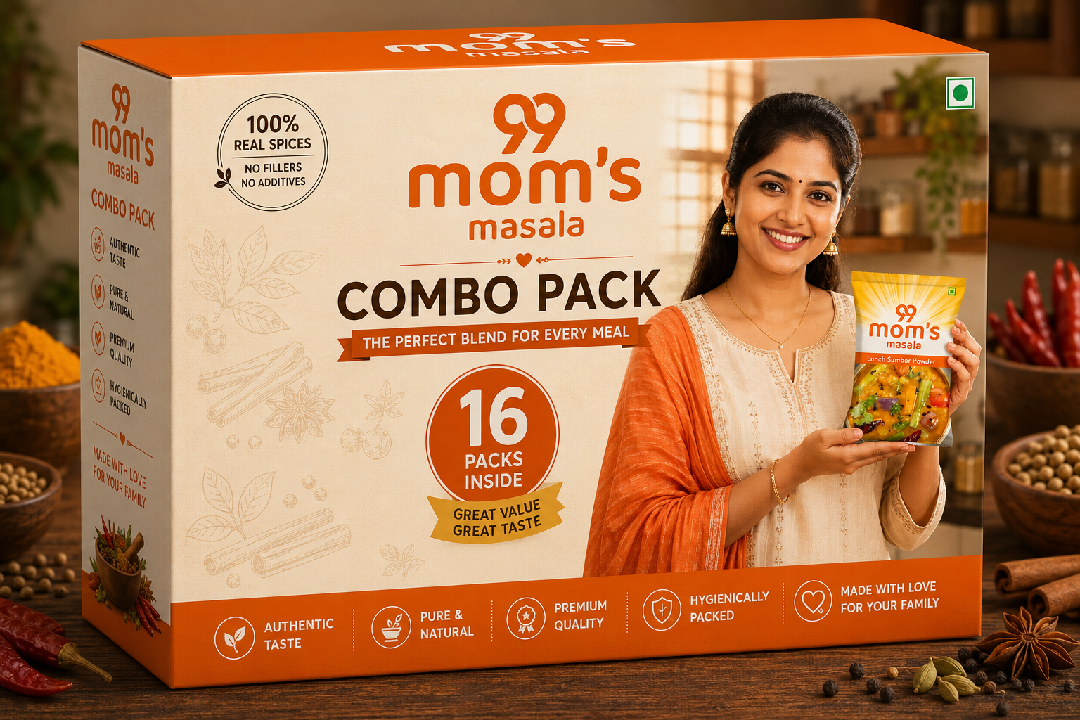 South Indian Masala Combo Pack (16 Packs) 750g